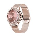 Smartwatch Damski Veltori VT320-1 Złota Bransoleta + Różowy Pasek Silikonowy VELTORI