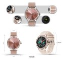Smartwatch Damski Veltori VT320-1 Złota Bransoleta + Różowy Pasek Silikonowy VELTORI