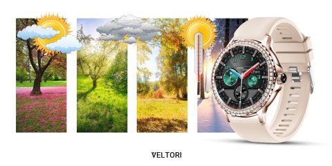Smartwatch Damski Veltori VT320-1 Złota Bransoleta + Różowy Pasek Silikonowy VELTORI Smartwatch Damski Veltori VT320-1 Złota Bransoleta + Różowy Pasek Silikonowy VELTORI