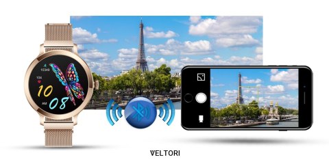 Smartwatch Damski Veltori VT340-1 Złota Bransoleta + Różowy Pasek Silikonowy VELTORI Smartwatch Damski Veltori VT340-1 Złota Bransoleta + Różowy Pasek Silikonowy VELTORI