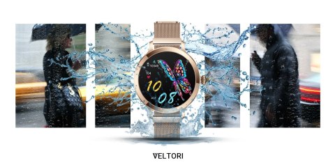 Smartwatch Damski Veltori VT340-1 Złota Bransoleta + Różowy Pasek Silikonowy VELTORI Smartwatch Damski Veltori VT340-1 Złota Bransoleta + Różowy Pasek Silikonowy VELTORI