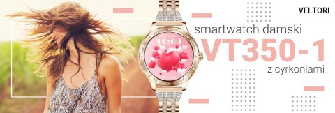 Smartwatch Damski Veltori VT350-1 Bransoleta Różowe Złoto VELTORI Smartwatch Damski Veltori VT350-1 Bransoleta Różowe Złoto VELTORI