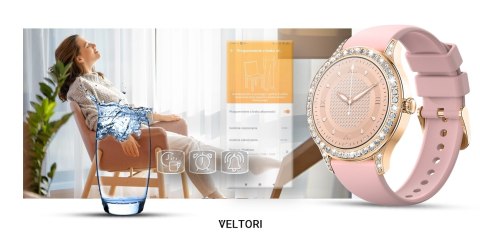 Smartwatch Damski Veltori VT360-1 Różowy Pasek Silikonowy VELTORI Smartwatch Damski Veltori VT360-1 Różowy Pasek Silikonowy VELTORI