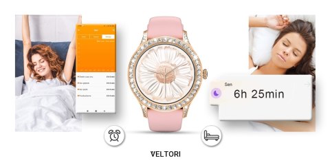Smartwatch Damski Veltori VT360-1 Różowy Pasek Silikonowy VELTORI Smartwatch Damski Veltori VT360-1 Różowy Pasek Silikonowy VELTORI