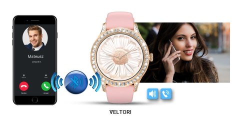 Smartwatch Damski Veltori VT360-1 Różowy Pasek Silikonowy VELTORI Smartwatch Damski Veltori VT360-1 Różowy Pasek Silikonowy VELTORI