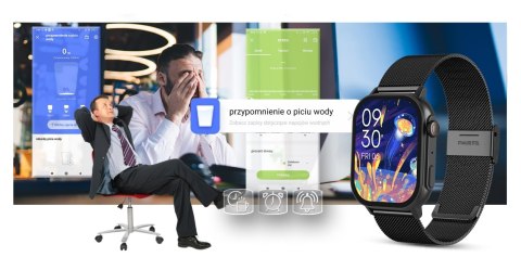 Smartwatch Gravity GT15-1 Czarny Pasek Silikonowy + Czarna Bransoleta Gravity Smartwatch Gravity GT15-1 Czarny Pasek Silikonowy + Czarna Bransoleta Gravity