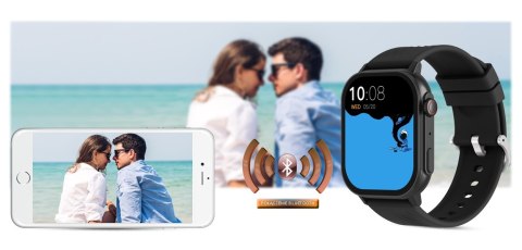 Smartwatch Gravity GT15-1 Czarny Pasek Silikonowy + Czarna Bransoleta Gravity Smartwatch Gravity GT15-1 Czarny Pasek Silikonowy + Czarna Bransoleta Gravity