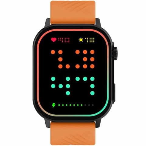 Smartwatch Gravity GT15-2 Pomarańczowy Pasek Silikonowy + Czarna Bransoleta Gravity Smartwatch Gravity GT15-2 Pomarańczowy Pasek Silikonowy + Czarna Bransoleta Gravity