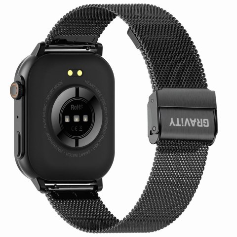 Smartwatch Gravity GT15-2 Pomarańczowy Pasek Silikonowy + Czarna Bransoleta Gravity Smartwatch Gravity GT15-2 Pomarańczowy Pasek Silikonowy + Czarna Bransoleta Gravity