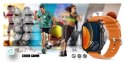 Smartwatch Gravity GT15-2 Pomarańczowy Pasek Silikonowy + Czarna Bransoleta Gravity
