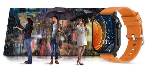 Smartwatch Gravity GT15-2 Pomarańczowy Pasek Silikonowy + Czarna Bransoleta Gravity Smartwatch Gravity GT15-2 Pomarańczowy Pasek Silikonowy + Czarna Bransoleta Gravity