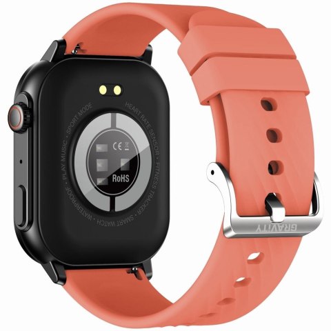 Smartwatch Gravity GT15-3 Czerwony Pasek Silikonowy + Czarna Bransoleta Gravity Smartwatch Gravity GT15-3 Czerwony Pasek Silikonowy + Czarna Bransoleta Gravity