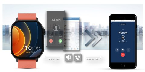 Smartwatch Gravity GT15-3 Czerwony Pasek Silikonowy + Czarna Bransoleta Gravity Smartwatch Gravity GT15-3 Czerwony Pasek Silikonowy + Czarna Bransoleta Gravity