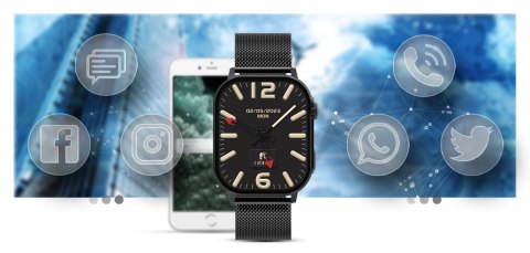 Smartwatch Gravity GT15-3 Czerwony Pasek Silikonowy + Czarna Bransoleta Gravity Smartwatch Gravity GT15-3 Czerwony Pasek Silikonowy + Czarna Bransoleta Gravity