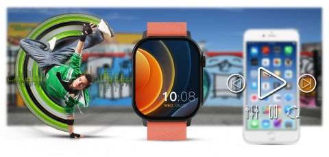 Smartwatch Gravity GT15-3 Czerwony Pasek Silikonowy + Czarna Bransoleta Gravity Smartwatch Gravity GT15-3 Czerwony Pasek Silikonowy + Czarna Bransoleta Gravity