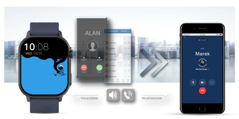 Smartwatch Gravity GT15-4 Niebieski Pasek Silikonowy + Tytanowa Bransoleta Gravity Smartwatch Gravity GT15-4 Niebieski Pasek Silikonowy + Tytanowa Bransoleta Gravity