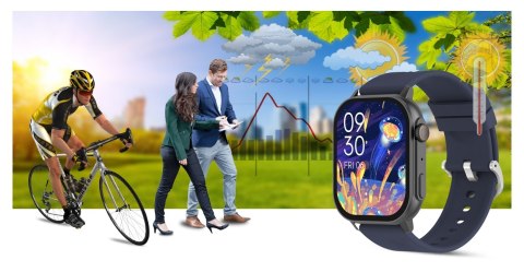 Smartwatch Gravity GT15-4 Niebieski Pasek Silikonowy + Tytanowa Bransoleta Gravity Smartwatch Gravity GT15-4 Niebieski Pasek Silikonowy + Tytanowa Bransoleta Gravity