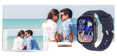 Smartwatch Gravity GT15-4 Niebieski Pasek Silikonowy + Tytanowa Bransoleta Gravity Smartwatch Gravity GT15-4 Niebieski Pasek Silikonowy + Tytanowa Bransoleta Gravity