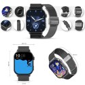 Smartwatch Gravity GT15-5 Czarny Pasek Silikonowy + Tytanowa Bransoleta Gravity