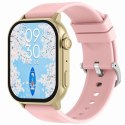 Smartwatch Gravity GT15-7 Różowy Pasek Silikonowy + Złota Bransoleta Gravity