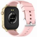 Smartwatch Gravity GT15-7 Różowy Pasek Silikonowy + Złota Bransoleta Gravity