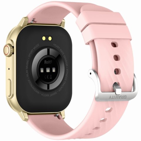 Smartwatch Gravity GT15-7 Różowy Pasek Silikonowy + Złota Bransoleta Gravity Smartwatch Gravity GT15-7 Różowy Pasek Silikonowy + Złota Bransoleta Gravity