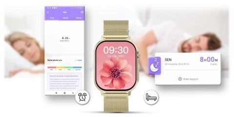 Smartwatch Gravity GT15-7 Różowy Pasek Silikonowy + Złota Bransoleta Gravity Smartwatch Gravity GT15-7 Różowy Pasek Silikonowy + Złota Bransoleta Gravity