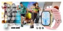 Smartwatch Gravity GT15-7 Różowy Pasek Silikonowy + Złota Bransoleta Gravity