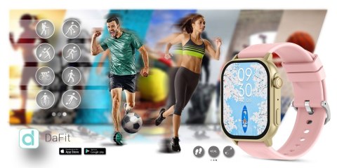 Smartwatch Gravity GT15-7 Różowy Pasek Silikonowy + Złota Bransoleta Gravity Smartwatch Gravity GT15-7 Różowy Pasek Silikonowy + Złota Bransoleta Gravity