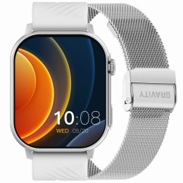 Smartwatch Gravity GT15-8 Szary Pasek Silikonowy + Srebrna Bransoleta Gravity