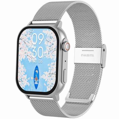 Smartwatch Gravity GT15-8 Szary Pasek Silikonowy + Srebrna Bransoleta Gravity Smartwatch Gravity GT15-8 Szary Pasek Silikonowy + Srebrna Bransoleta Gravity