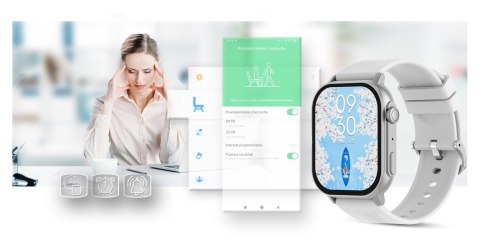 Smartwatch Gravity GT15-8 Szary Pasek Silikonowy + Srebrna Bransoleta Gravity Smartwatch Gravity GT15-8 Szary Pasek Silikonowy + Srebrna Bransoleta Gravity