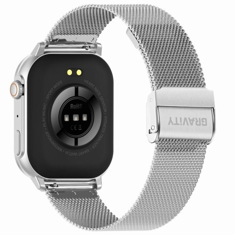Smartwatch Gravity GT15-9 Czarny Pasek Silikonowy + Srebrna Bransoleta Gravity Smartwatch Gravity GT15-9 Czarny Pasek Silikonowy + Srebrna Bransoleta Gravity