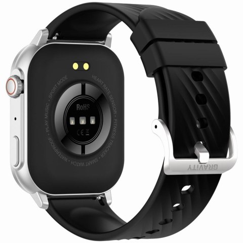 Smartwatch Gravity GT15-9 Czarny Pasek Silikonowy + Srebrna Bransoleta Gravity Smartwatch Gravity GT15-9 Czarny Pasek Silikonowy + Srebrna Bransoleta Gravity