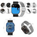 Smartwatch Gravity GT15-9 Czarny Pasek Silikonowy + Srebrna Bransoleta Gravity