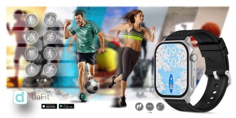 Smartwatch Gravity GT15-9 Czarny Pasek Silikonowy + Srebrna Bransoleta Gravity Smartwatch Gravity GT15-9 Czarny Pasek Silikonowy + Srebrna Bransoleta Gravity