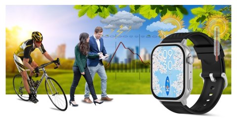 Smartwatch Gravity GT15-9 Czarny Pasek Silikonowy + Srebrna Bransoleta Gravity Smartwatch Gravity GT15-9 Czarny Pasek Silikonowy + Srebrna Bransoleta Gravity