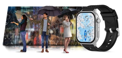Smartwatch Gravity GT15-9 Czarny Pasek Silikonowy + Srebrna Bransoleta Gravity Smartwatch Gravity GT15-9 Czarny Pasek Silikonowy + Srebrna Bransoleta Gravity
