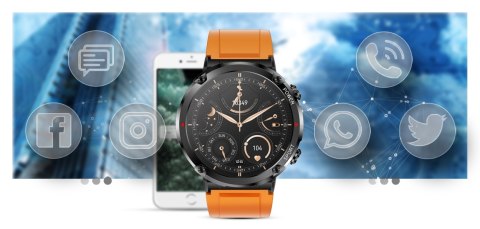 Smartwatch Gravity GT21-2 + Pomarańczowy Pasek Silikonowy Gravity Smartwatch Gravity GT21-2 + Pomarańczowy Pasek Silikonowy Gravity