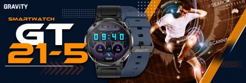 Smartwatch Gravity GT21-5 + Granatowy Pasek Silikonowy Gravity Smartwatch Gravity GT21-5 + Granatowy Pasek Silikonowy Gravity