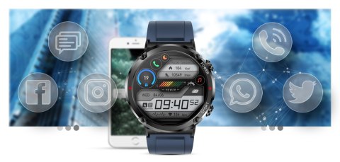 Smartwatch Gravity GT21-5 + Granatowy Pasek Silikonowy Gravity Smartwatch Gravity GT21-5 + Granatowy Pasek Silikonowy Gravity