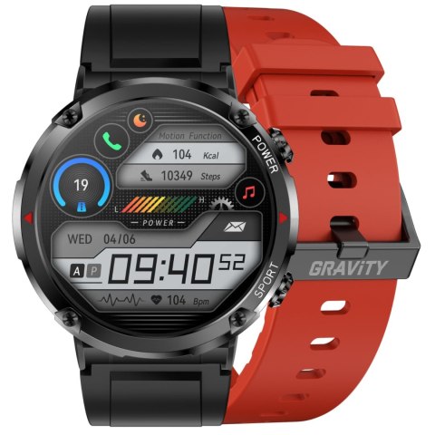 Smartwatch Gravity GT21-6 + Czerwony Pasek Silikonowy Gravity Smartwatch Gravity GT21-6 + Czerwony Pasek Silikonowy Gravity