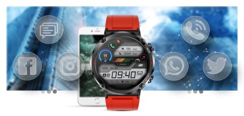 Smartwatch Gravity GT21-6 + Czerwony Pasek Silikonowy Gravity Smartwatch Gravity GT21-6 + Czerwony Pasek Silikonowy Gravity