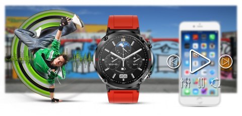 Smartwatch Gravity GT21-6 + Czerwony Pasek Silikonowy Gravity Smartwatch Gravity GT21-6 + Czerwony Pasek Silikonowy Gravity