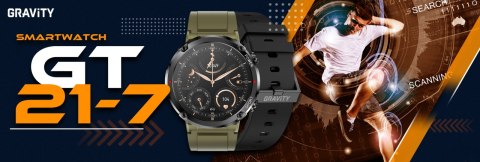 Smartwatch Gravity GT21-7 + Czarny Pasek Silikonowy Gravity Smartwatch Gravity GT21-7 + Czarny Pasek Silikonowy Gravity