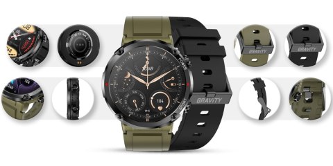 Smartwatch Gravity GT21-7 + Czarny Pasek Silikonowy Gravity Smartwatch Gravity GT21-7 + Czarny Pasek Silikonowy Gravity