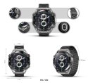 Smartwatch Veltori VT100-1 + Czarny Pasek Silikonowy + Czarny Eko Skóra VELTORI