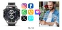 Smartwatch Veltori VT100-1 + Czarny Pasek Silikonowy + Czarny Eko Skóra VELTORI