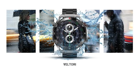 Smartwatch Veltori VT100-1 + Czarny Pasek Silikonowy + Czarny Eko Skóra VELTORI Smartwatch Veltori VT100-1 + Czarny Pasek Silikonowy + Czarny Eko Skóra VELTORI