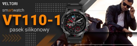 Smartwatch Veltori VT110-1 Czarny Pasek Silikonowy VELTORI Smartwatch Veltori VT110-1 Czarny Pasek Silikonowy VELTORI